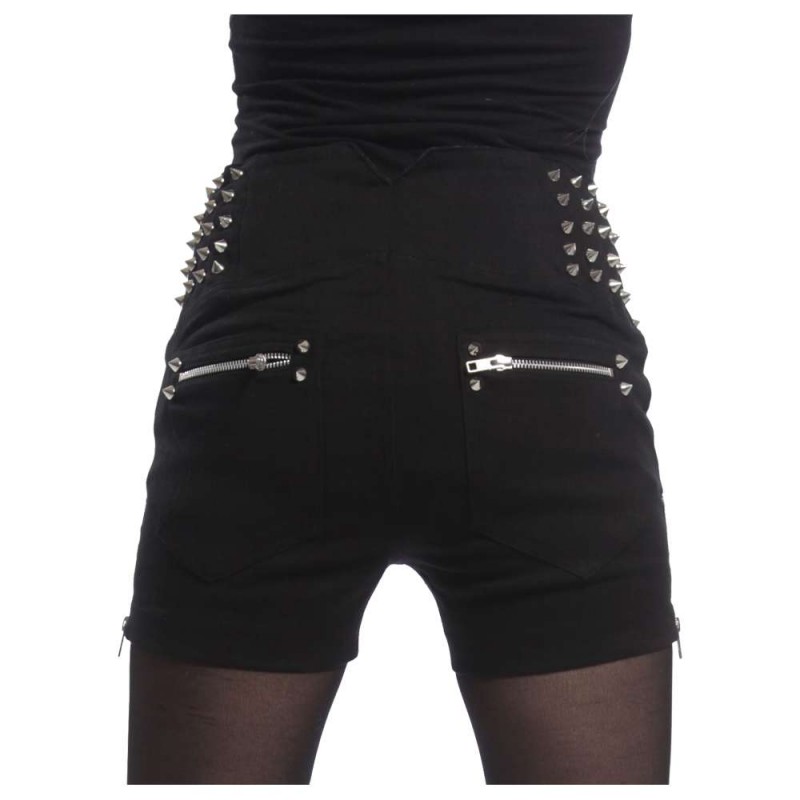 Women Heartless Devina Short Pants Shorts With Studs Black Emo Glamrock 